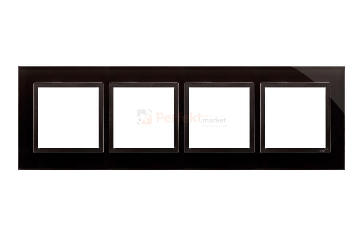 Simon 54 nature ramka poczwórna 4-krotna szkło zastygła lawa czarna DRN4/73 perfektmarket