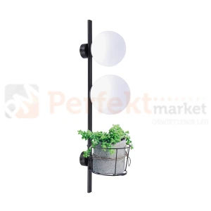 Kinkiet PLANT 2 WALL czarna z miejscem na kwiaty lub zioła Zuma Line 5003