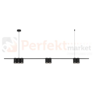 Lampa wisząca GENESIS BLACK 7XGU10 minimalistyczna na listwie Milagro