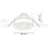 Oprawa sufitowa podtynkowa NUSA Round czarna ML0015 wymiary perfektmarket.webp