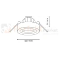 Oprawa sufitowa podtynkowa NUSA Round czarna ML0015 wymiary perfektmarket.webp