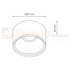 Oprawa sufitowa oczko podtynkowe BALI round Black ML0060 wymiar.webp
