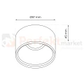 Oprawa sufitowa oczko podtynkowe BALI round Black ML0060 wymiar.webp