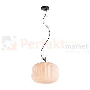 Lampa wisząca nowoczesna RUES 30 cm szklana z przetłoczeniem PND-64536B-L-BL-OPA Italux