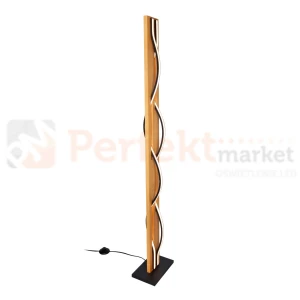 Lampa stojąca Conato 35W LED fale z drewnem FL-23848-30W-BK-GD Italux