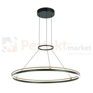 Lampa wisząca Merlot 28W LED świecący ring PND-54638R-28W-3K-BK-GD Italux