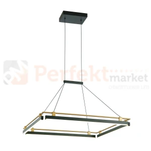 Lampa wisząca Merlot 44W LED świecący kwadrat PND-54638S-44W-3K-BK-GD Italux