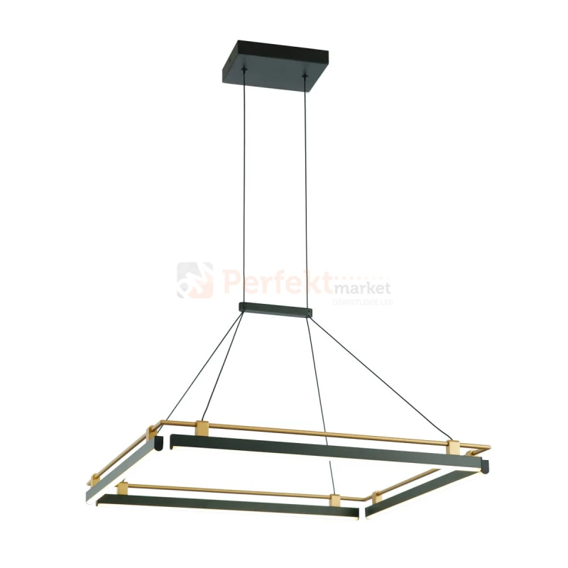 Merlot 44W LED świecący kwadrat PND-54638S-44W-3K-BK-GD wymiar.webp