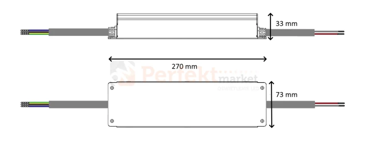 zasilacz hermetyczny IP67 metalowy 12V 300W ID-3047 wymiary 1 perfektmarket.webp