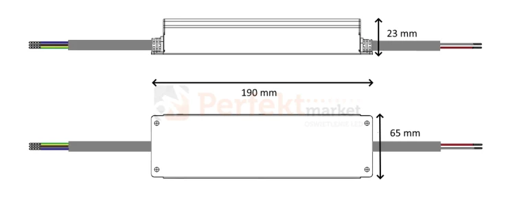 zasilacz hermetyczny IP67 metalowy 12V 150W ID-3044 wymiary perfektmarket.webp
