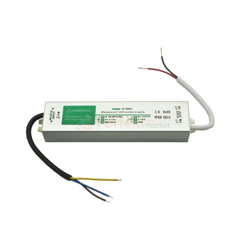 zasilacz hermetyczny led slim mały rozmiar 45W 12V ID-3041 wymiary1  perfektmarket.webp