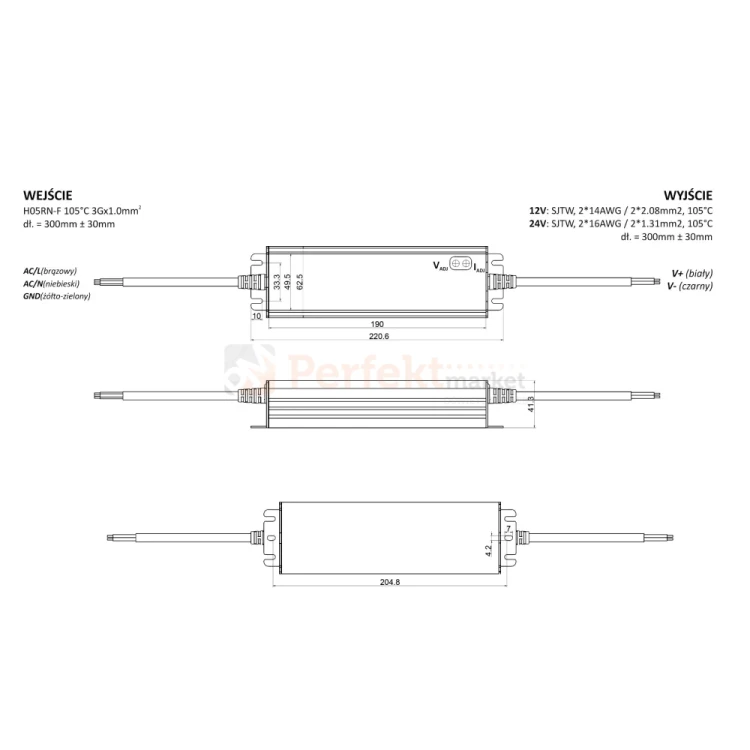 Zasilacz do zastosowań profesjonalnych POS MCHQ240V24-GA 24V 10A hermetyczny IP65.webp