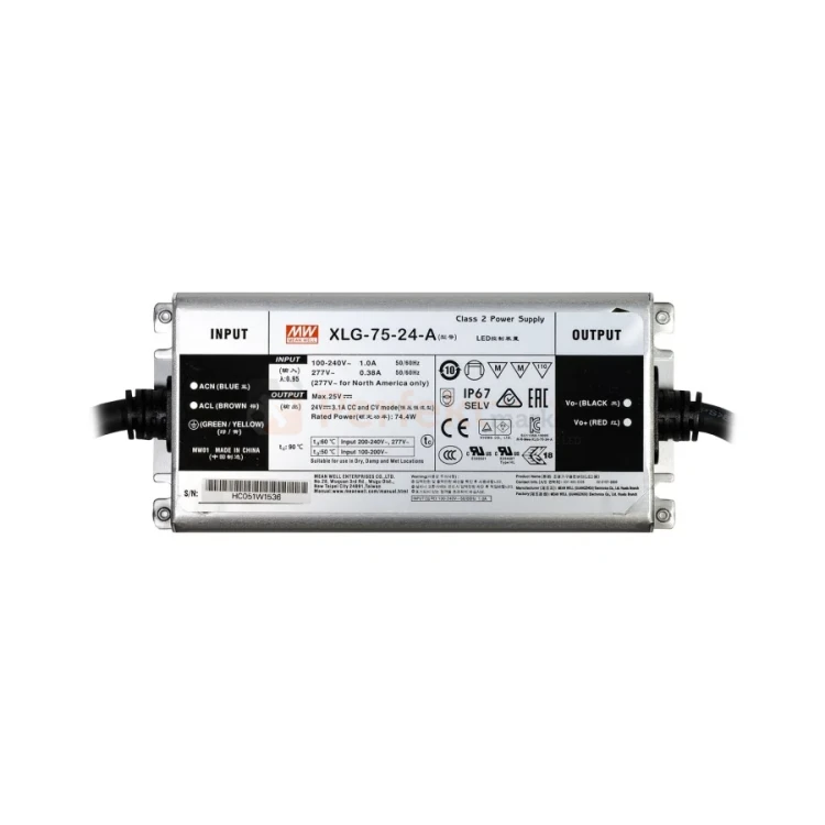 Profesjonalny zasilacz hermetyczny Mean Well XLG-75-24A 12V 74W IP67 perfektmarket.webp