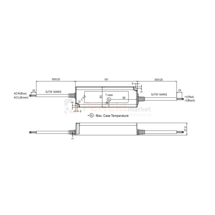 zasilacz hermetyczny IP67 mean well LPV-150-12 size perfektmarket.webp