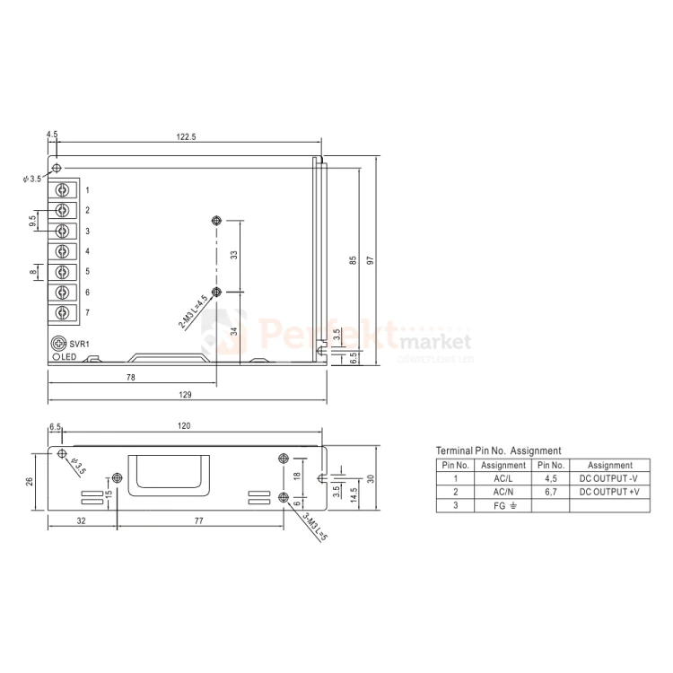 Zasilacz instalacyjny Mean Well LRS-100-12 12V 102W size perfektmarket.webp