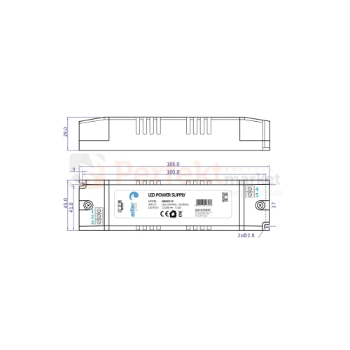 zasilacz LED do taśm ledowych meblowy IP20 12V 5A 60W tech perfektmarket.webp