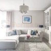Lampa wisząca klasyczna ABU DHABI P05406CH-WH chrom biały abażur perfektmarket 1.webp