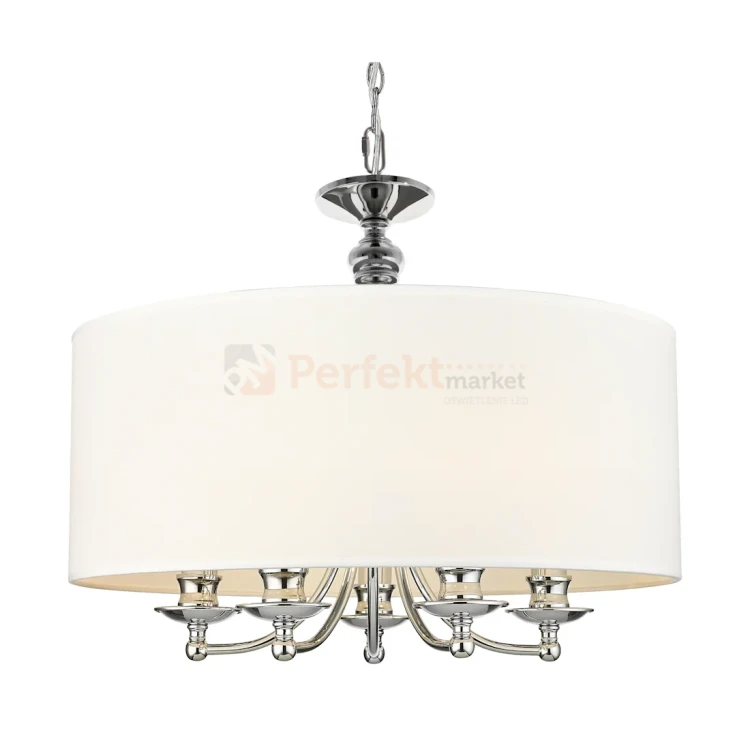 Lampa wisząca klasyczna ABU DHABI P05406CH-WH chrom biały abażur perfektmarket 3.webp