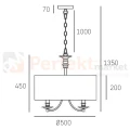 Lampa wisząca klasyczna ABU DHABI P05406CH-WH chrom biały abażur perfektmarket sie.webp