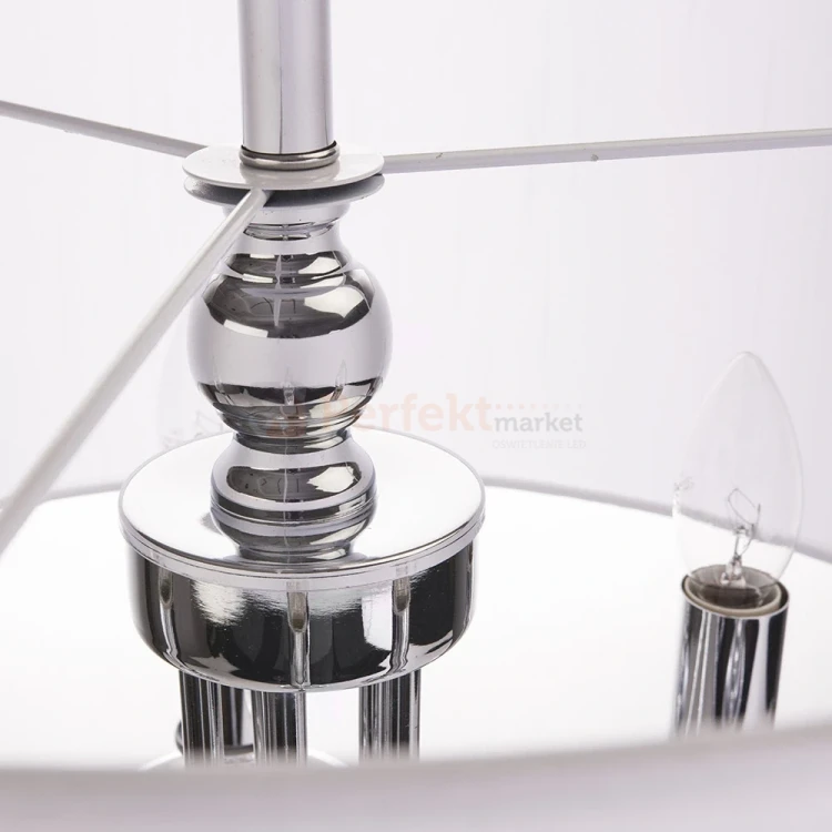Lampa wisząca klasyczna ABU DHABI P05406CH-WH chrom biały abażur perfektmarket.webp