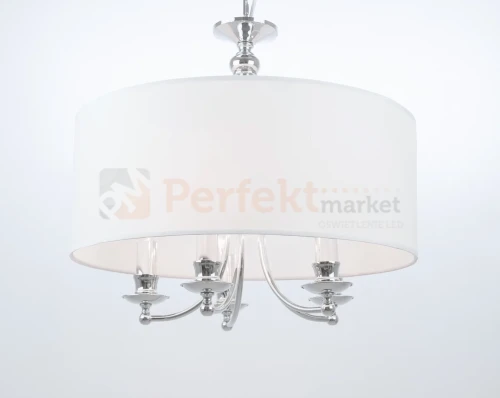 Lampa wisząca klasyczna ABU DHABI P05406CH-WH chrom biały abażur perfektmarket 2.webp