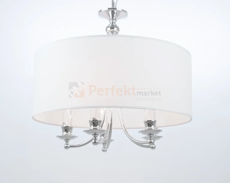 Lampa wisząca klasyczna ABU DHABI P05406CH-WH chrom biały abażur perfektmarket 2.webp