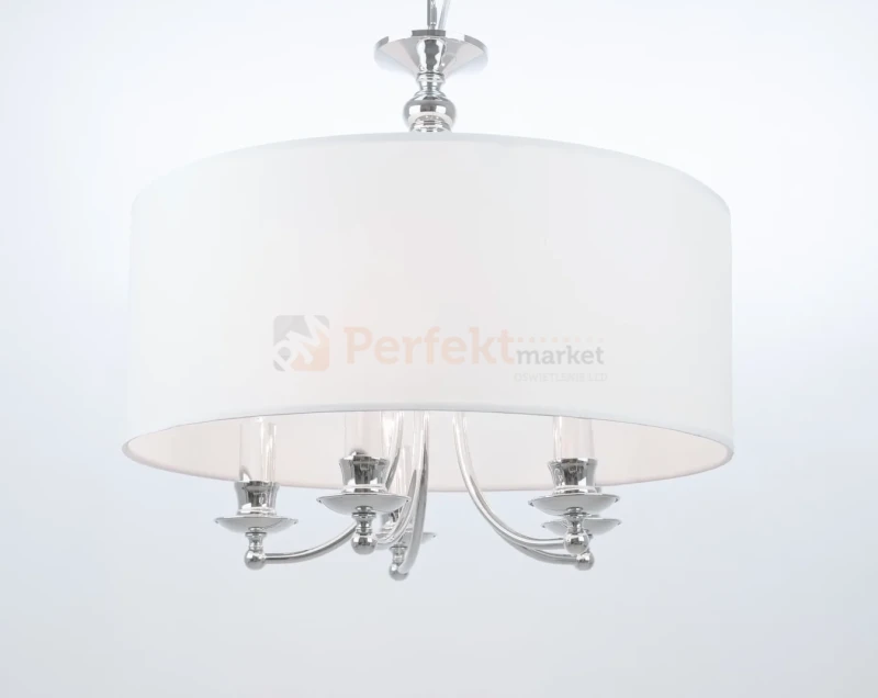 Lampa wisząca klasyczna ABU DHABI P05406CH-WH chrom biały abażur perfektmarket 5.webp