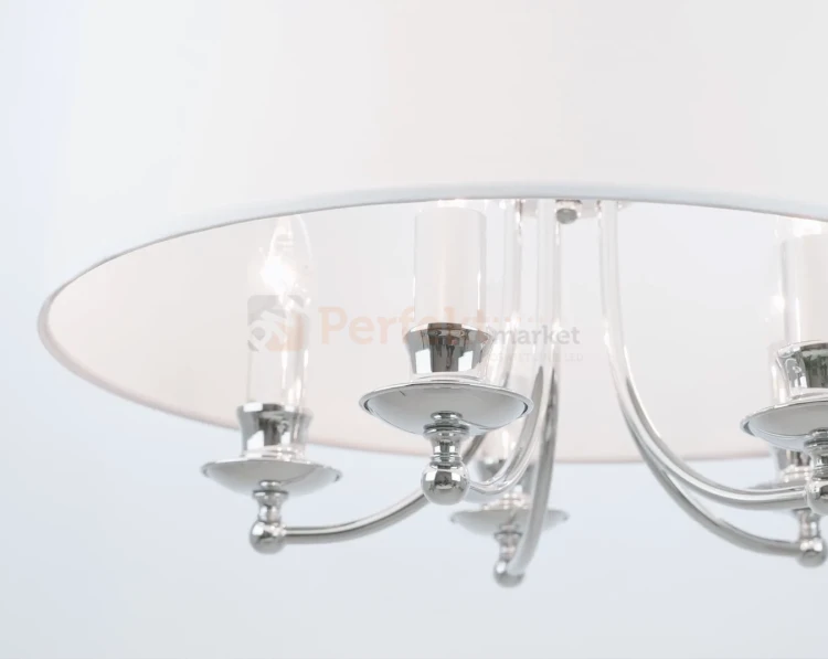 Lampa wisząca klasyczna ABU DHABI P05406CH-WH chrom biały abażur perfektmarket 5.webp