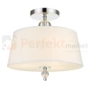 Lampa sufitowa plafon klasyczny CANCUN C03957CH-WH chrom biały abażur perfektmarket.webp