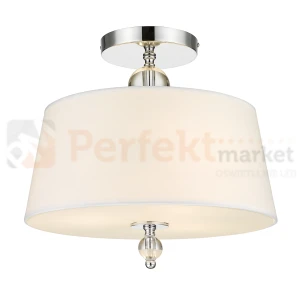 Lampa sufitowa plafon klasyczny CANCUN C03957CH-WH chrom biały abażur