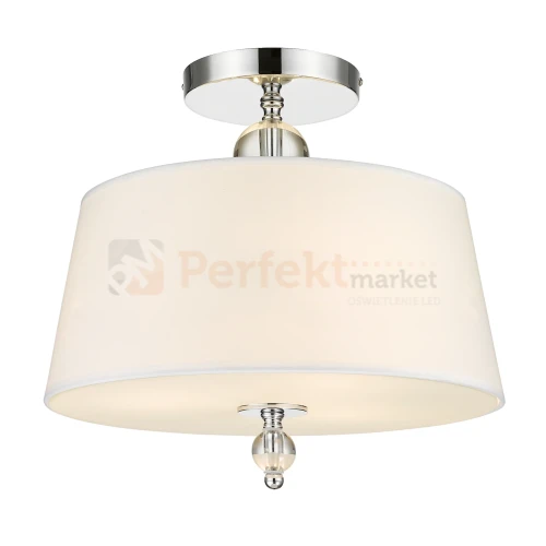 Lampa sufitowa plafon klasyczny CANCUN C03957CH-WH chrom biały abażur perfektmarket.webp