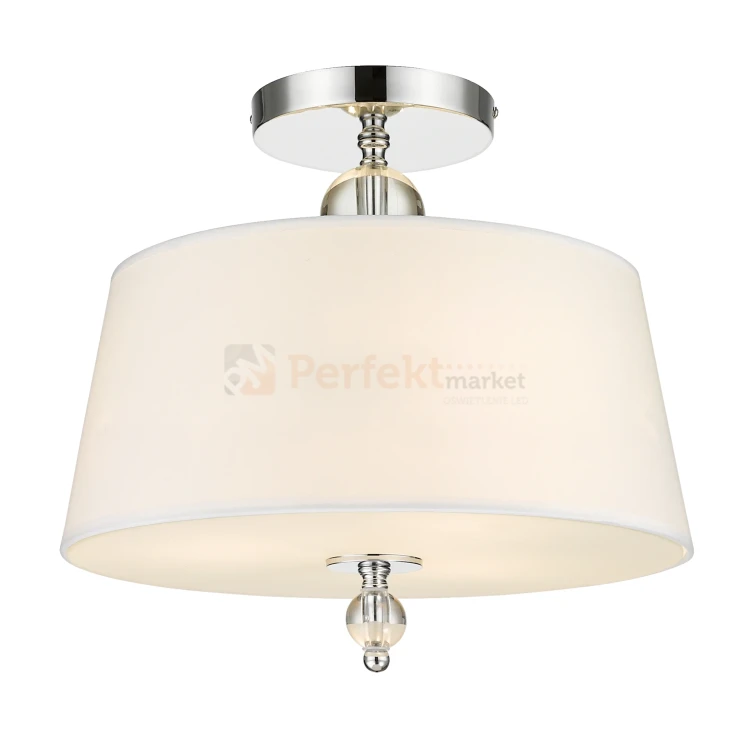 Lampa sufitowa plafon klasyczny CANCUN C03957CH-WH chrom biały abażur perfektmarket.webp