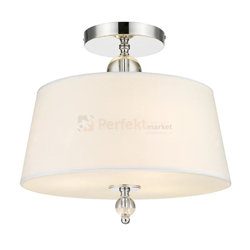 Lampa sufitowa plafon klasyczny CANCUN C03957CH-WH chrom biały abażur size perfektmarket.webp
