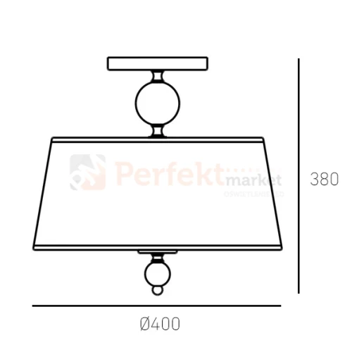 Lampa sufitowa plafon klasyczny CANCUN C03957CH-WH chrom biały abażur size perfektmarket.webp