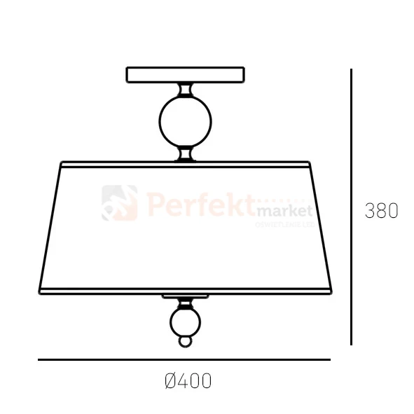 Lampa sufitowa plafon klasyczny CANCUN C03957CH-WH chrom biały abażur size perfektmarket.webp