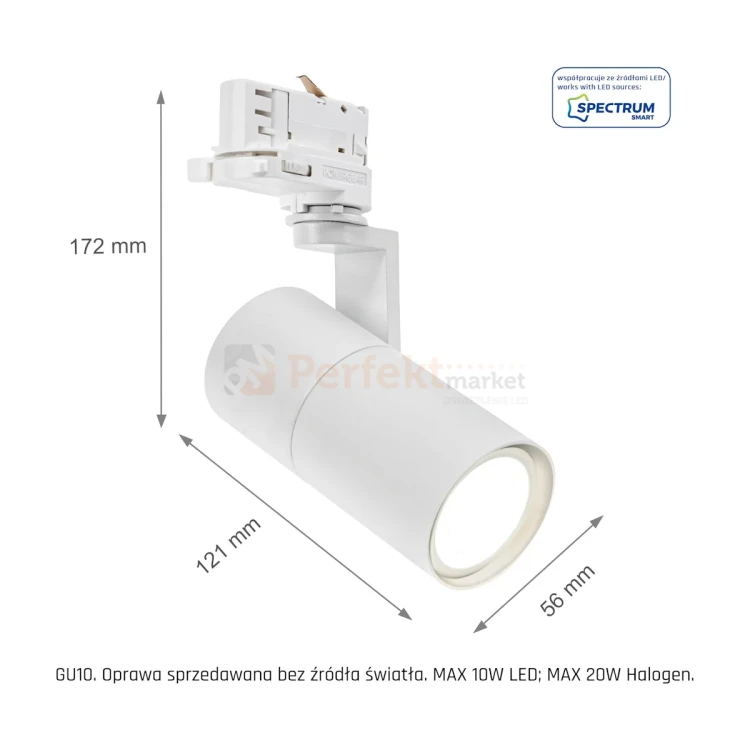 SLIP003008 oprawa na szynoprzewód 3f biała regulowana madara II mini perfektmarket 1.webp