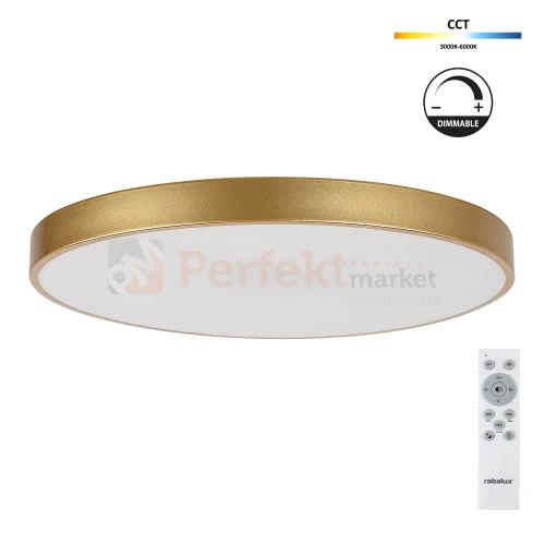 plafon led ściemnialny złoty z pilotem cct tesia rabalux dimm pilot cct perfektmarket.webp