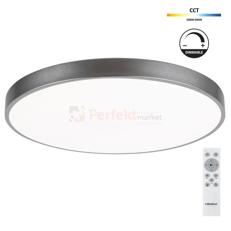 plafon led ściemnialny srebrny z pilotem cct tesia rabalux dimm pilot cct perfektmarket.webp