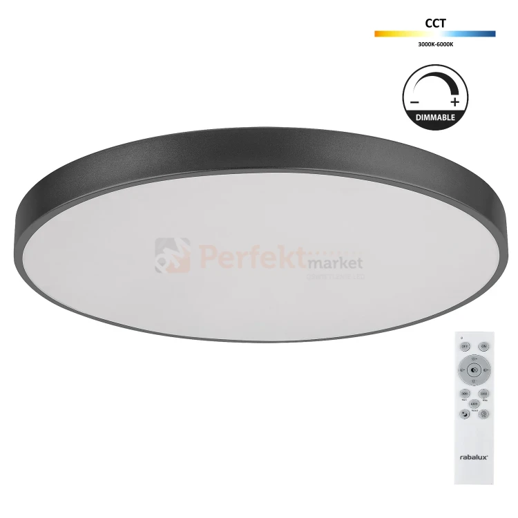plafon led ściemnialny czarny z pilotem cct tesia rabalux dimm pilot cct perfektmarket.webp