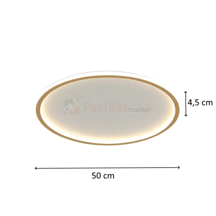 Lampa sufitowa plafon LED ściemnialny złoty CCT z pilotem 50cm Abigali cct pilot dim size perfektmarket 2.webp
