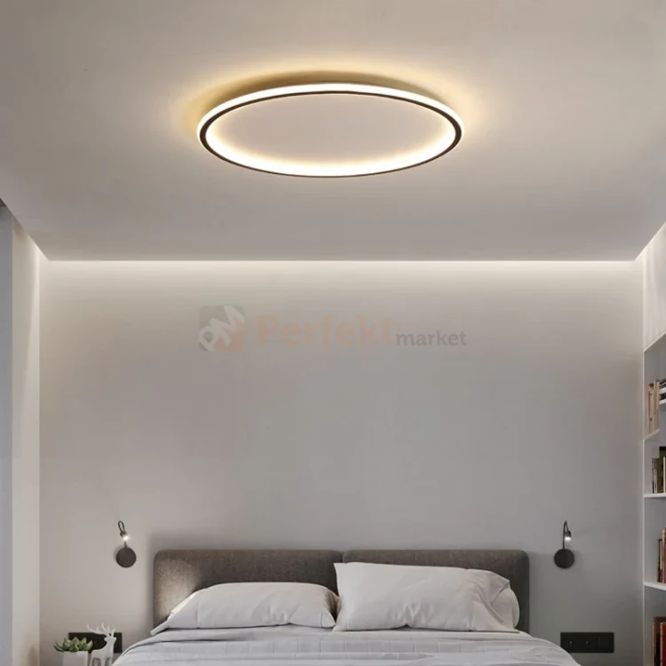 Lampa sufitowa plafon LED ściemnialny czarny CCT z pilotem 50cm Abigali cct pilot dim perfektmarket 2.webp