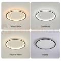 Lampa sufitowa plafon LED ściemnialny czarny CCT z pilotem 50cm Abigali cct pilot dim perfektmarket barwy.webp