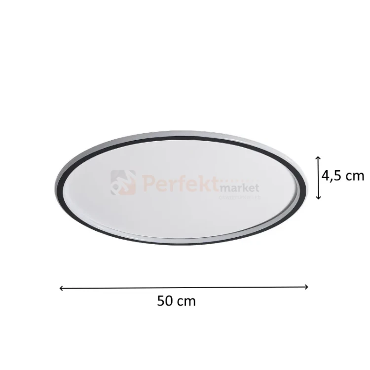 Lampa sufitowa plafon LED ściemnialny czarny CCT z pilotem 50cm Abigali cct pilot dim size perfektmarket 3.webp