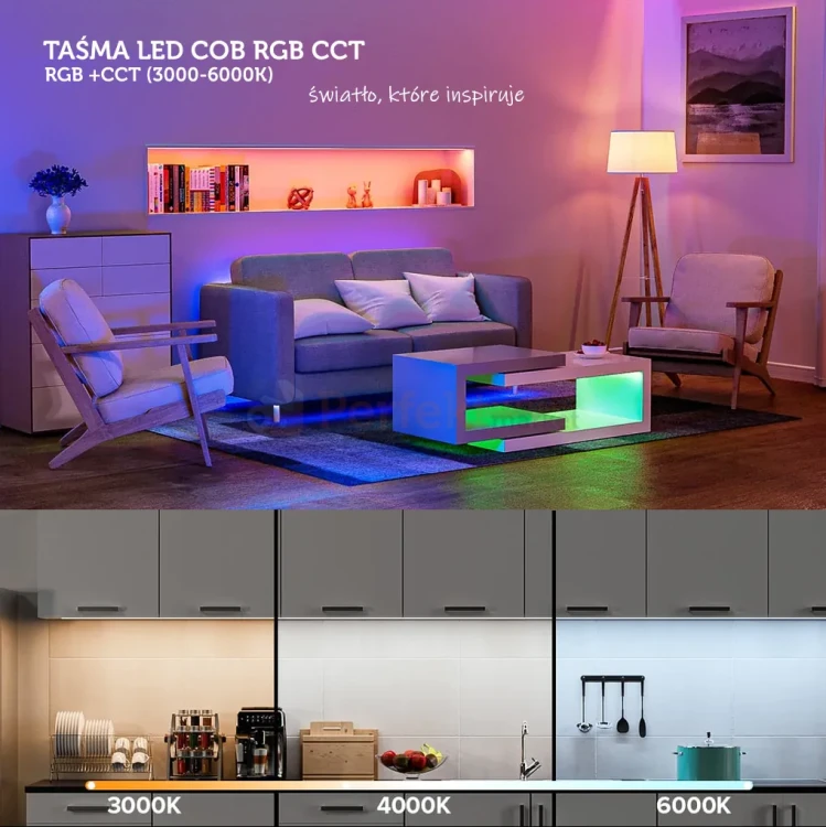 rgb+cct taśma LED cob linia światła perfektmarket.webp