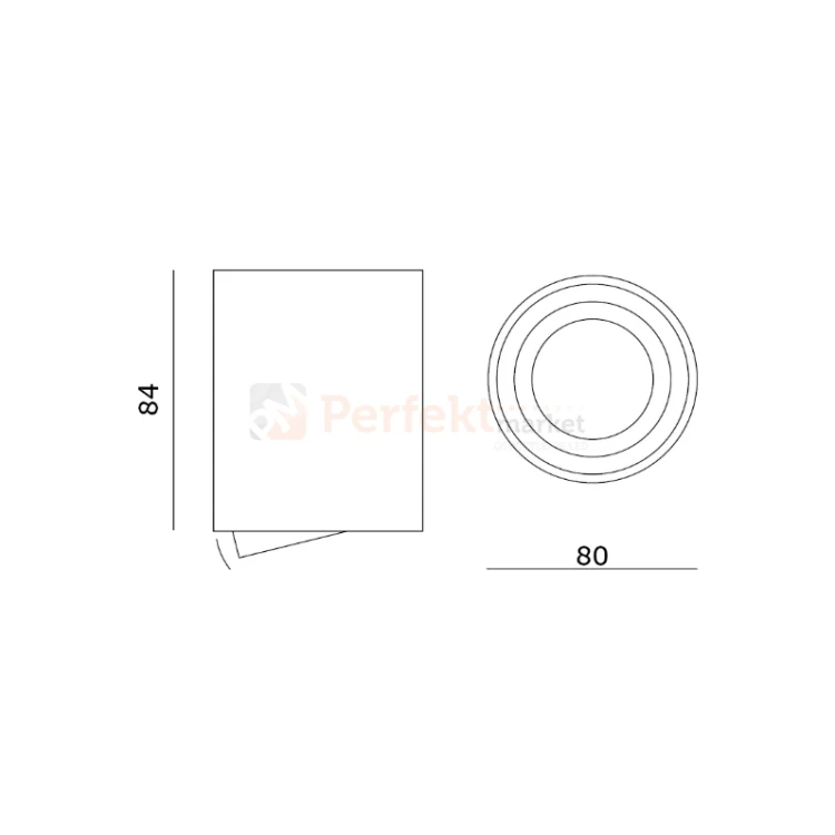 oprawa sufitowa tuba natynkowa corto czarna regulowana aluminum wymiary perfektmarket.webp