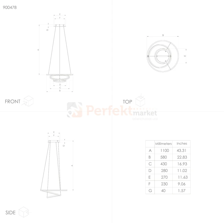 Lampa wisząca LED Smart LOBINERO-Z CCT biała pilot  aplikacja perfektmarket.webp