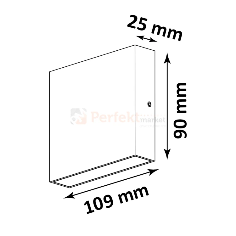 Kinkiet ścienny zewnętrzny LED CHICAGO czarny góra dół 4000K IP54 wymiary.webp