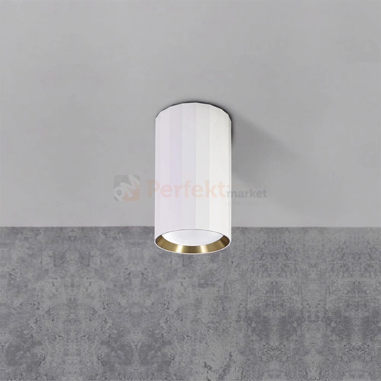 Oprawa natynkowa TUBA spot 1xGU10 NICEA w kolorze biało-złotym w aranżacji