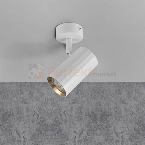 Kinkiet ścienno sufitowy spot 1xGU10 NICEA biało-złoty - lampa spot do kuchni