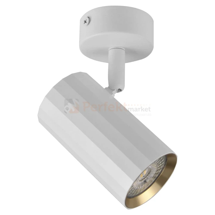 Kinkiet ścienno sufitowy spot 1xGU10 NICEA biało-złoty - lampa punktowa regulowana